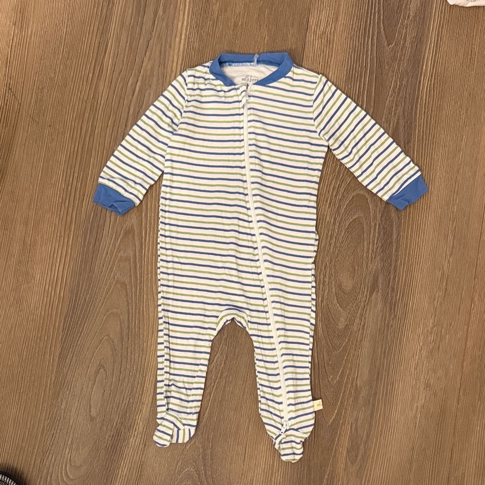 NWOT Milkberry unisex striped bamboo viscose footie